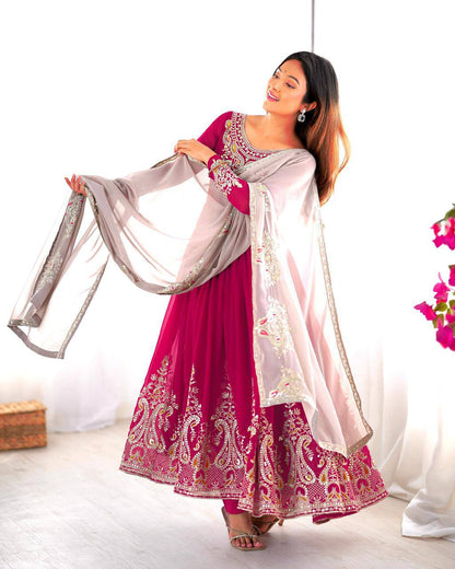 Stun at Every Celebration in This Embroidered Party Gown Set