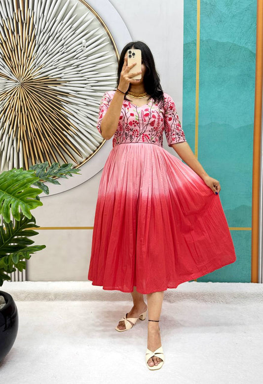 Summer Charm Cotton Frock Gown - Rangbhoomi