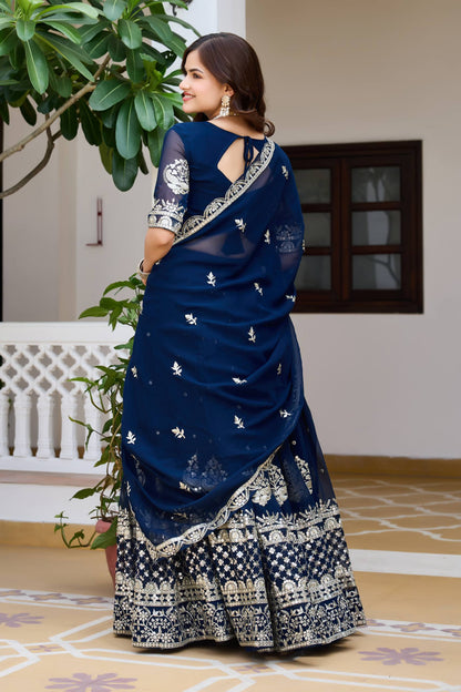 RangBhoomi Heavy Fox Georgette Embroidered Wedding Lehenga Choli Set