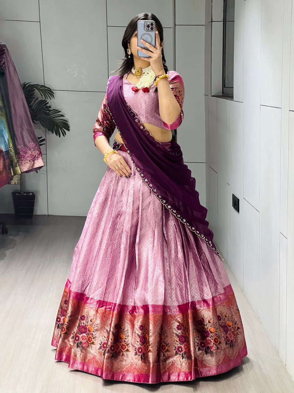 RangBhoomi New Arrival Silk Traditional Lehenga with Contrasting Dupatta