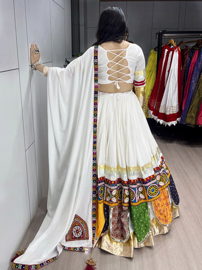 Premium Navratri Ethnic Chaniya Choli Set 2026 with Multicolor Latkans and Mirror-Embellished Fancy Blouse