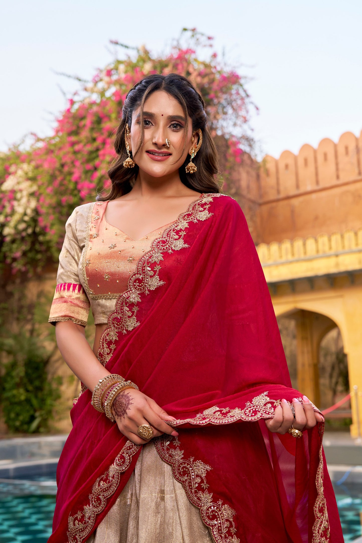 Elegant Woven Grace Lehenga with Royal Paithani Borders and Intricate Embroidery