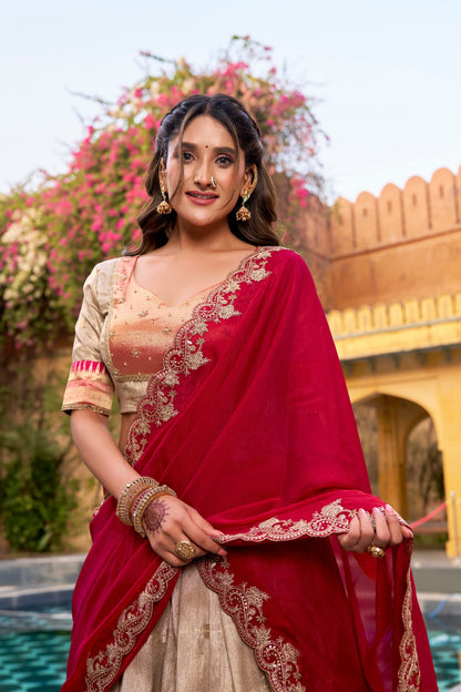 Elegant Woven Grace Lehenga with Royal Paithani Borders and Intricate Embroidery