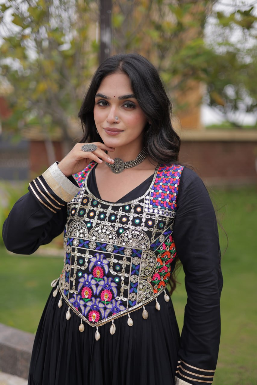 Navratri Gown Collection 2026 — Elegant Reyon Gown with Embellished Blouse by RangBhoomi