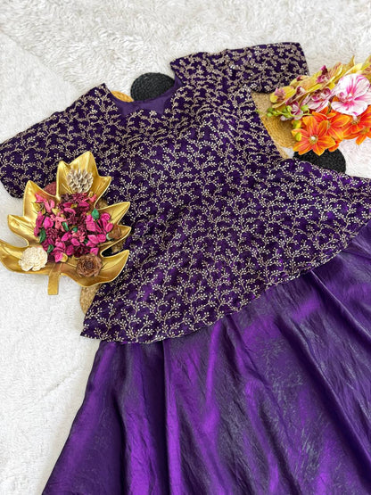 RangBhoomi Sequined Peplum Lehenga Choli – Full Stitched Festive Set