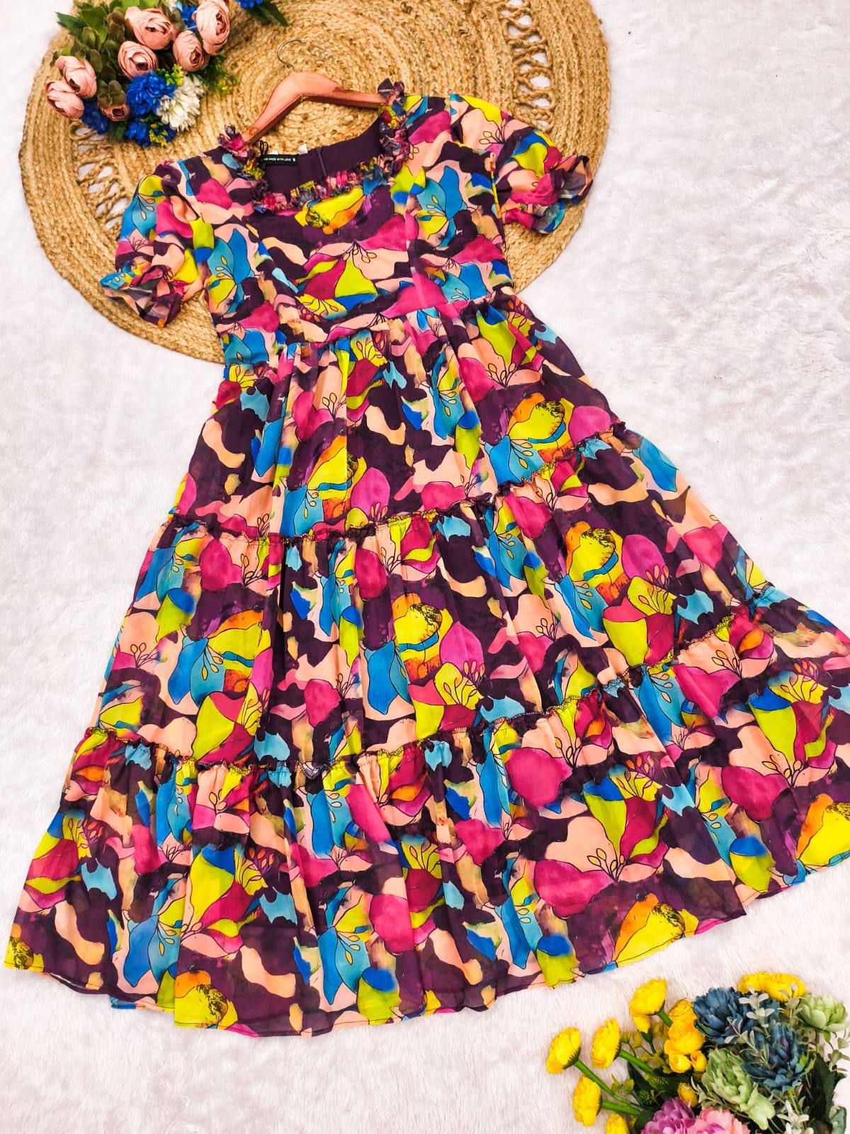 Elegant Georgette Maxi Dress - Vacation Special Collection