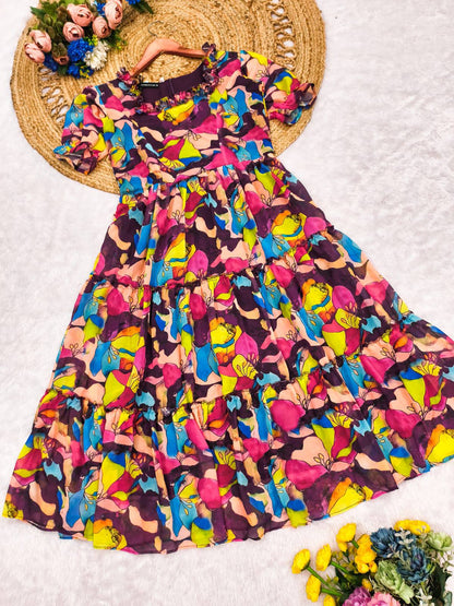 Elegant Georgette Maxi Dress - Vacation Special Collection