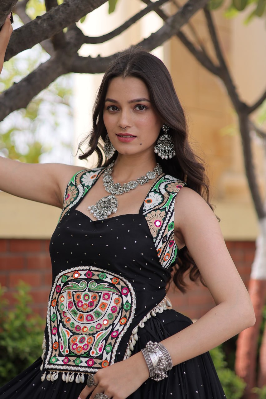 RangBhoomi Navratri Lehenga Choli Collection 2026 — Full-Stitched Mukesh Reyon Set