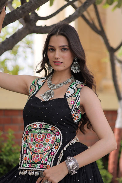 RangBhoomi Navratri Lehenga Choli Collection 2026 — Full-Stitched Mukesh Reyon Set