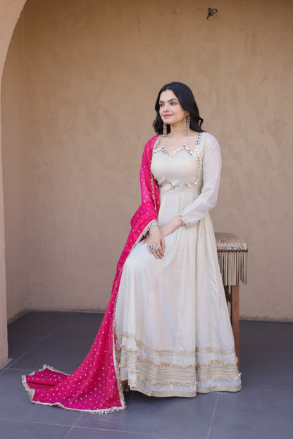 Elegant Gown with Dupatta Collection 2026 – Timeless Design with Classic Embroidery