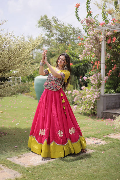 RangBhoomi Navratri Lehenga Choli Collection 2026 — Lotus Mirror Embroidered Set