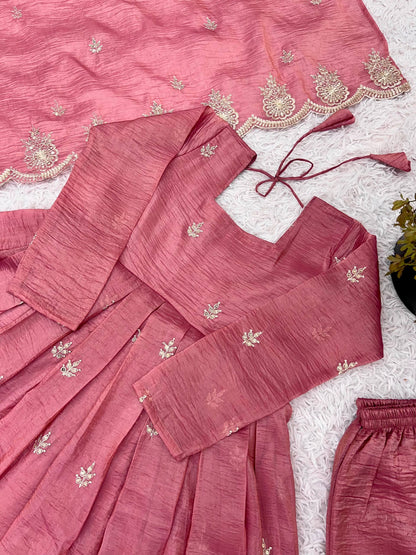 RangBhoomi Elegant Embroidered Sequined Anarkali Three-Piece Set