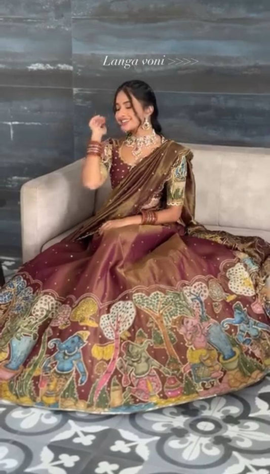 Rangbhoomi Kalamkari Lehenga Choli