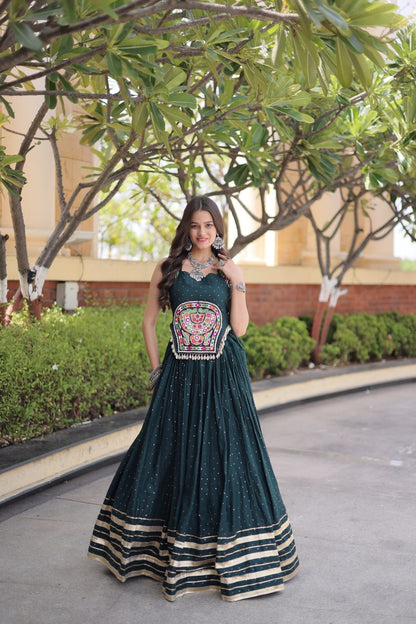 RangBhoomi Navratri Lehenga Choli Collection 2026 — Full-Stitched Mukesh Reyon Set