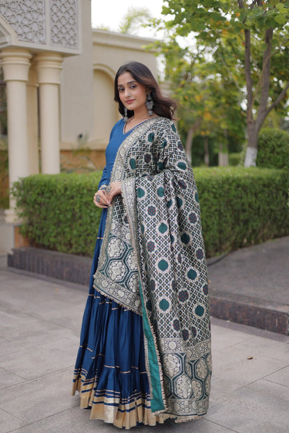 RangBhoomi Gown & Dupatta Collection 2026 — Premium Reyon Gown with Viscose Jacquard Dupatta