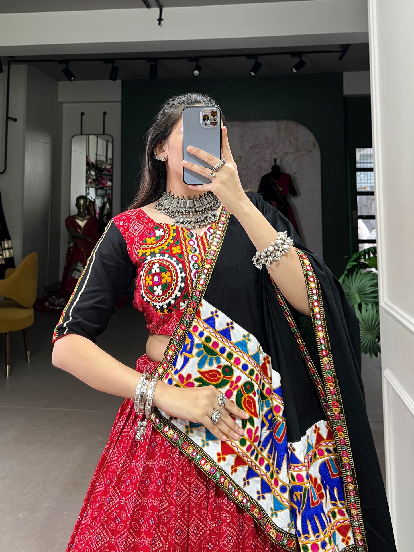 Stunning Traditional Garba Choli Embellished with Gamthi and Mirror Work – Navratri 2026 Collection