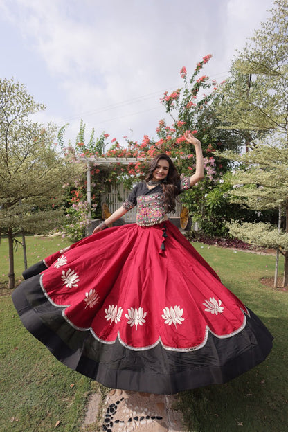 RangBhoomi Navratri Lehenga Choli Collection 2026 — Lotus Mirror Embroidered Set