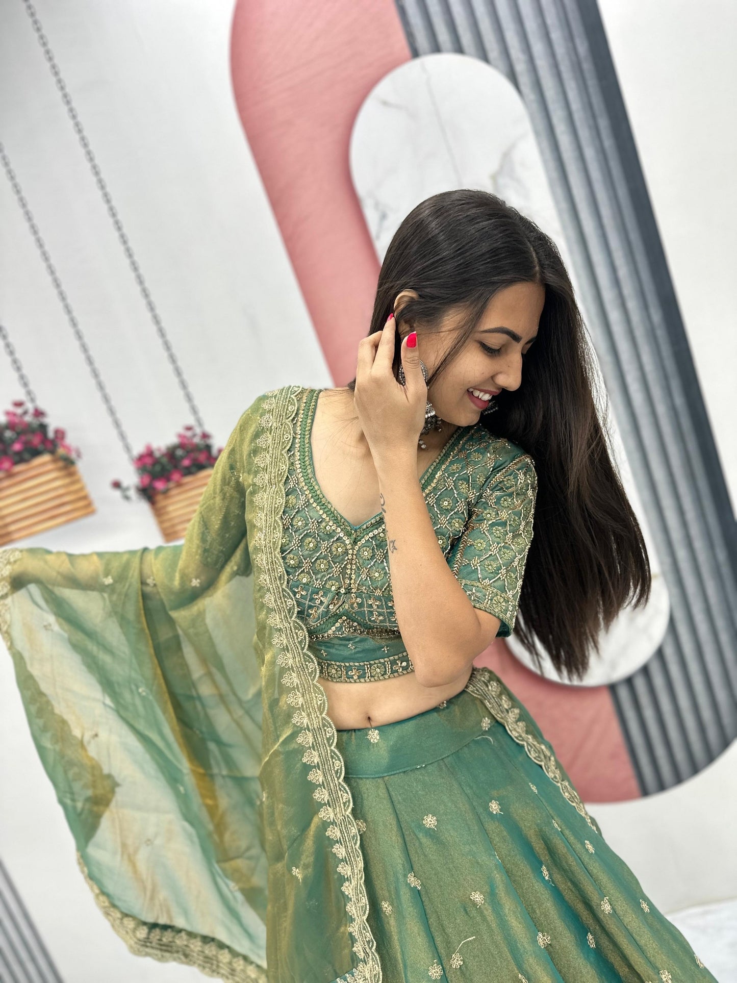RangBhoomi Exclusive New Festival Lehenga Choli Set with Heavy Embroidery and Sequins