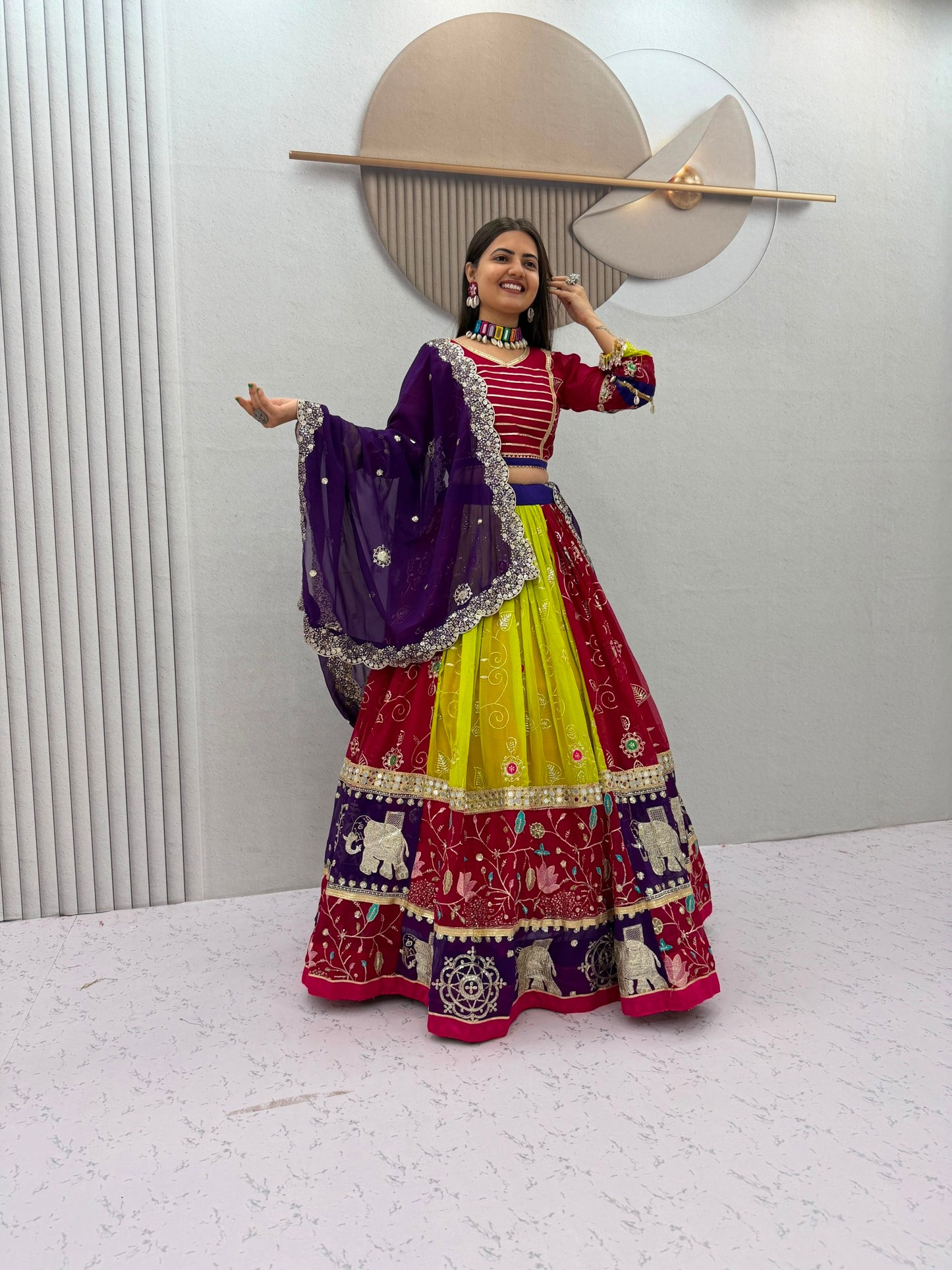 Navratri Special Vintage Chaniya Choli — Fox Georgette Embroidered Lehenga Set by RangBhoomi