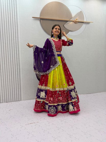 Navratri Special Vintage Chaniya Choli — Fox Georgette Embroidered Lehenga Set by RangBhoomi