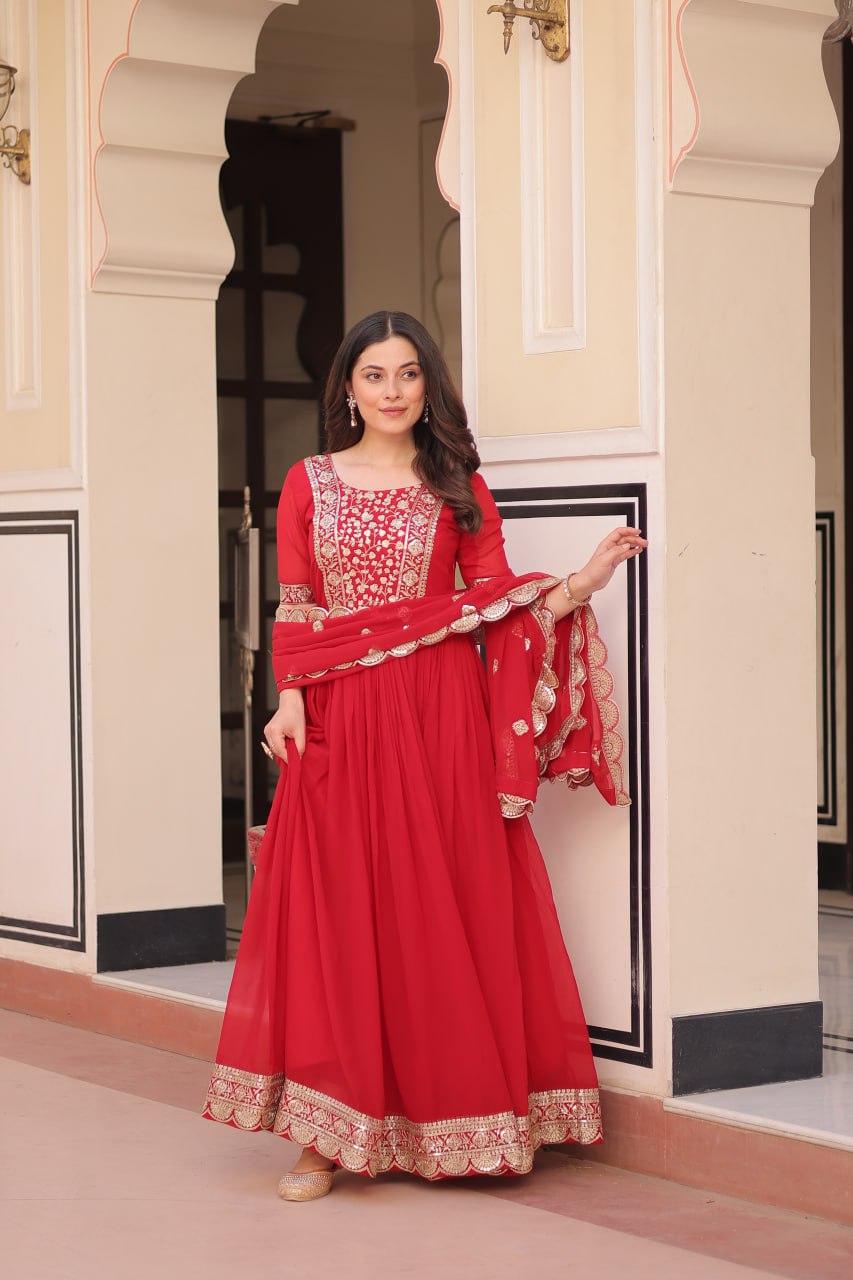 Designer Gown 2025 - Ready Made, Embroidered | Rangbhoomi