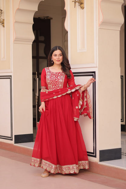 Designer Gown 2025 - Ready Made, Embroidered | Rangbhoomi