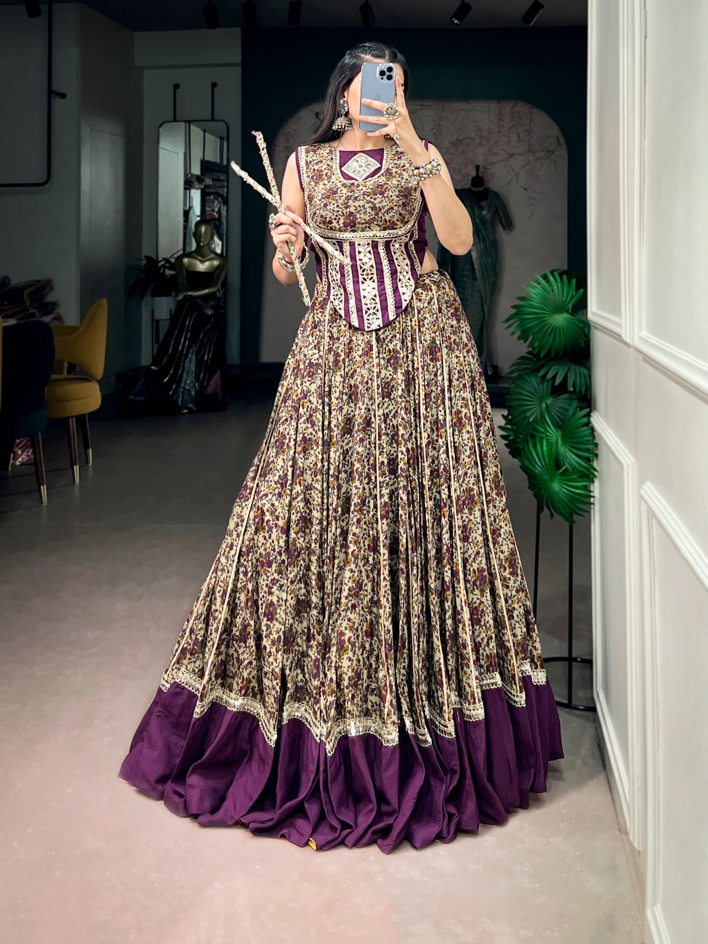 RangBhoomi Embroidered Mirror Lehenga Set — Navratri Collection 2026