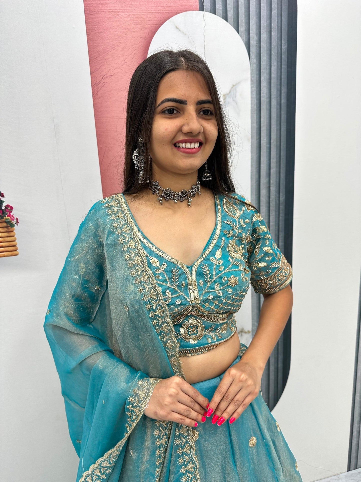 RangBhoomi Festival Embroidered Lehenga Choli — Heavy Embellished Mosh Fabric