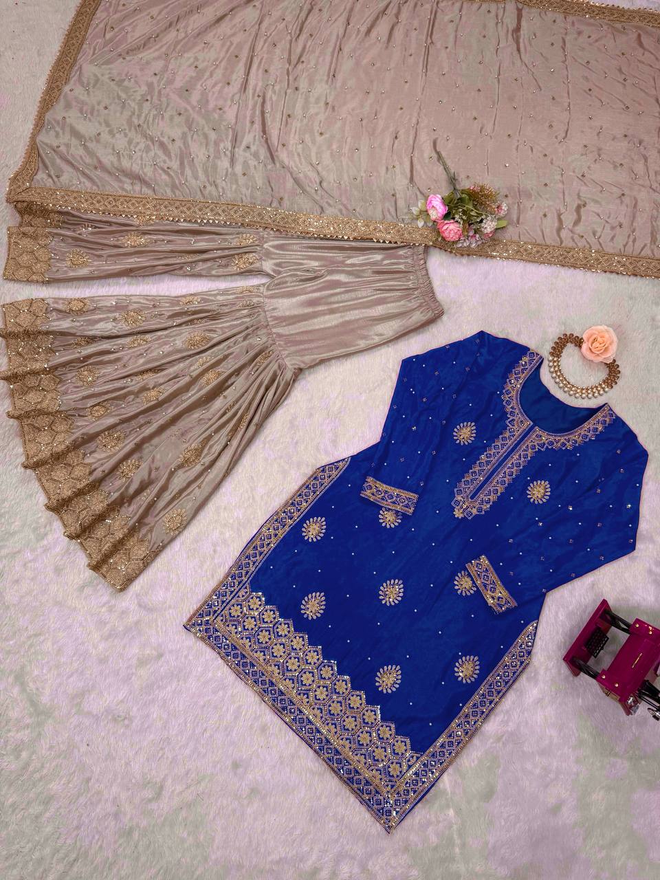Introducing the New RangBhoomi SP Series: Elegant Chinon Silk Ensemble with Realistic Modeling