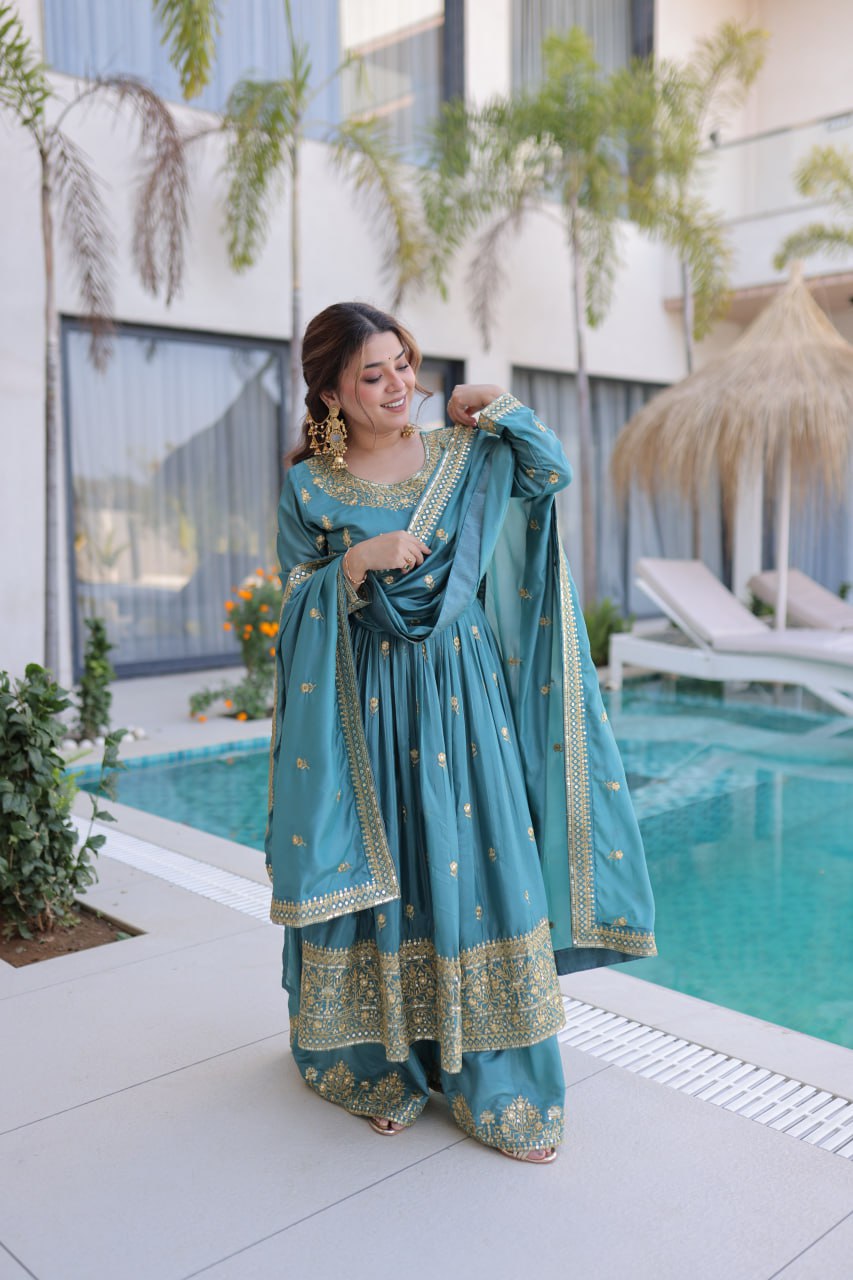 RangBhoomi Premium Designer Ready-to-Wear Top, Sharara, and Dupatta Set Collection 2026