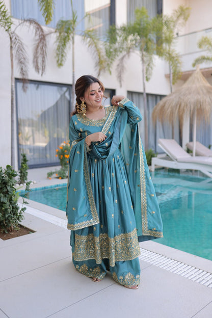 RangBhoomi Premium Designer Ready-to-Wear Top, Sharara, and Dupatta Set Collection 2026