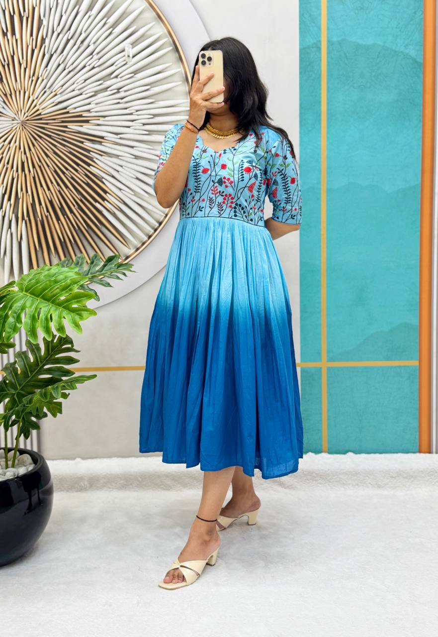 Summer Charm Cotton Frock Gown - Rangbhoomi