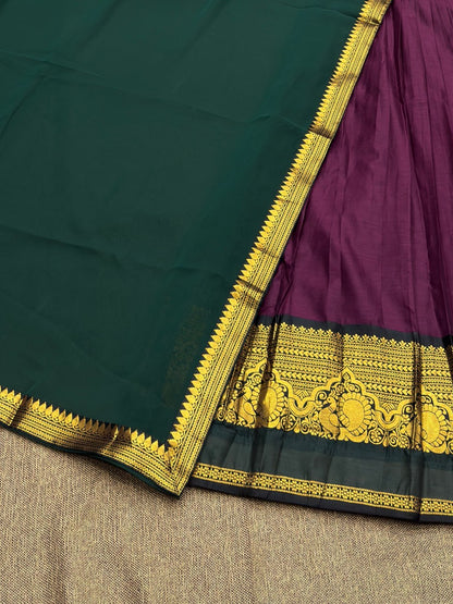 RangBhoomi Exclusive South Indian Kanjivaram Silk Lehenga Set with Georgette Dupatta and Zari Weaving