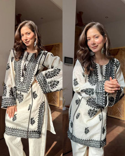 RangBhoomi New Designer Collection Rayon Butti Silk Fully Stitched Top and Bottom Set, Ready to Wear