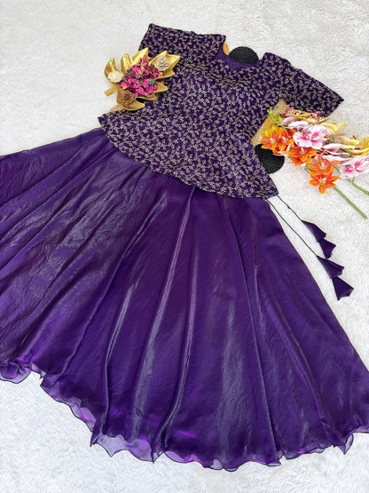 RangBhoomi Sequined Peplum Lehenga Choli – Full Stitched Festive Set