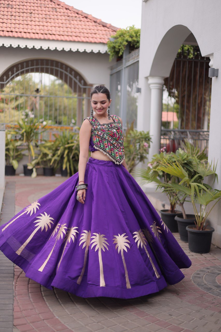 RangBhoomi Navratri Lehenga Choli Collection 2026 — Roman Fabric with Kutchi Embroidery