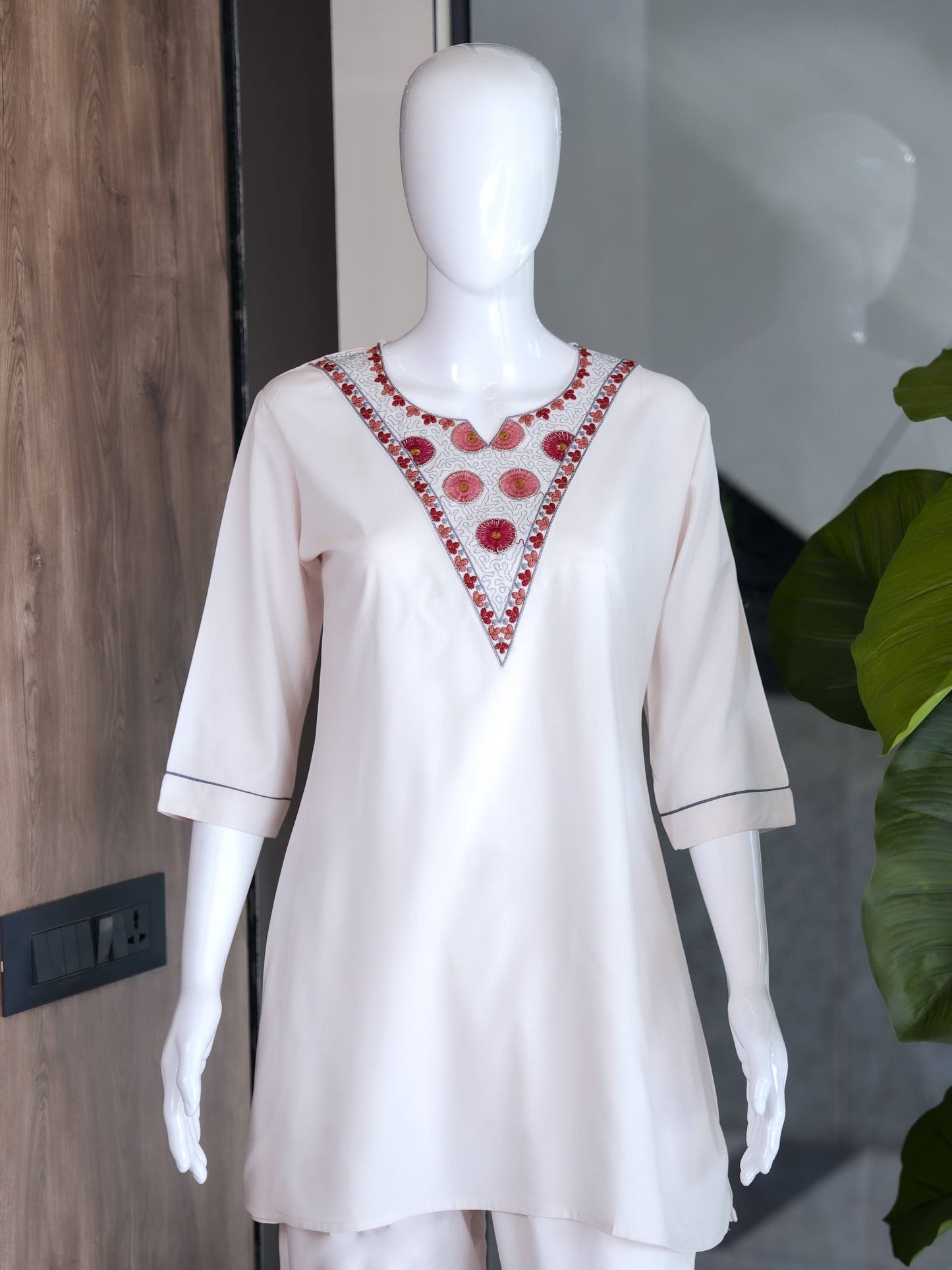 RangBhoomi Premium Reyon Kurti with Plazo Set - Comfortable Daily & Office Wear