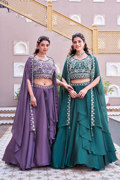 RangBhoomi Exclusive Wedding Special Lehenga Choli Set in Pure Rangoli Silk with Heavy Embroidery and Sequence Detailing