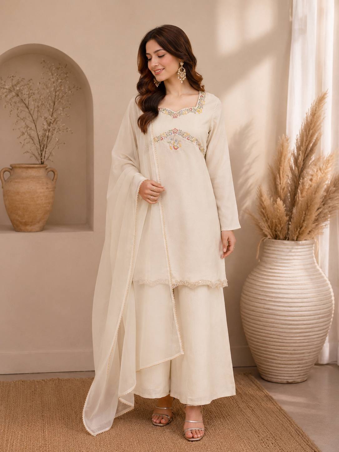 RangBhoomi Designer Indo-Western Festival Special Collection - Embroidered Zazu Silk Set