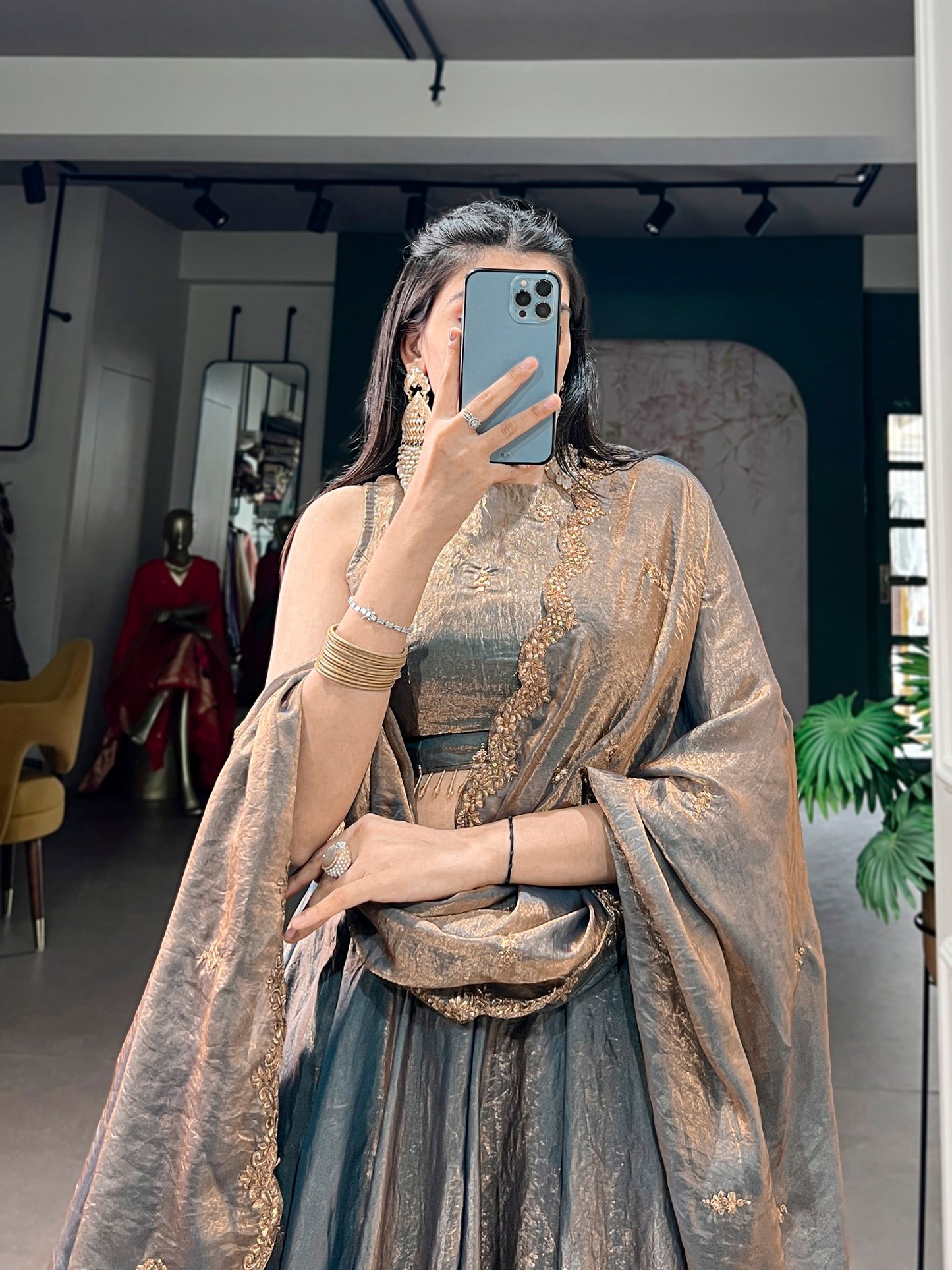 RangBhoomi Elegant Pastel Lehenga Collection with Gold Lace Detailing