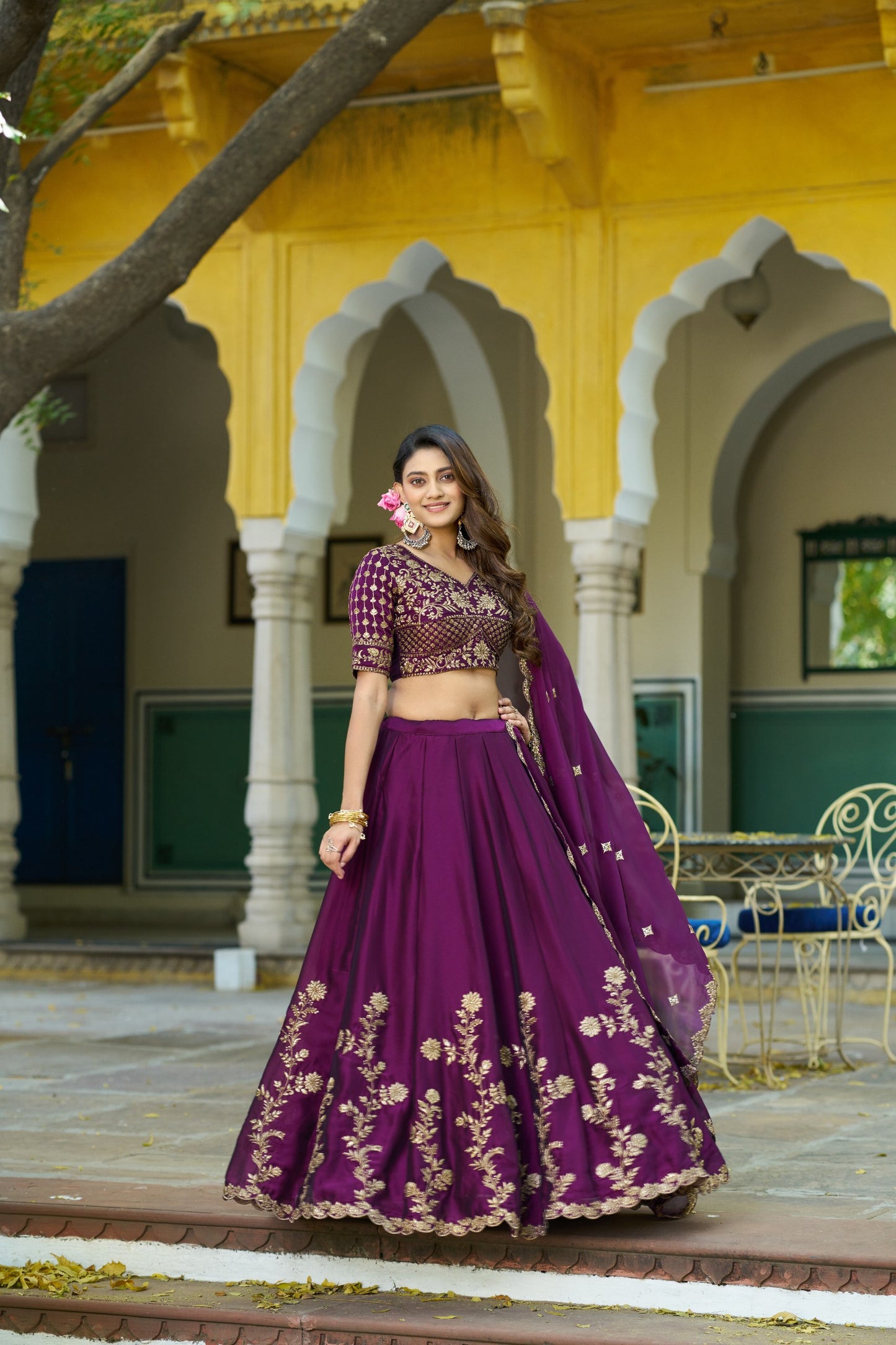 RangBhoomi Elegant Festive Lehenga Set with Rangoli Silk, Sequins, and Thread Embroidery