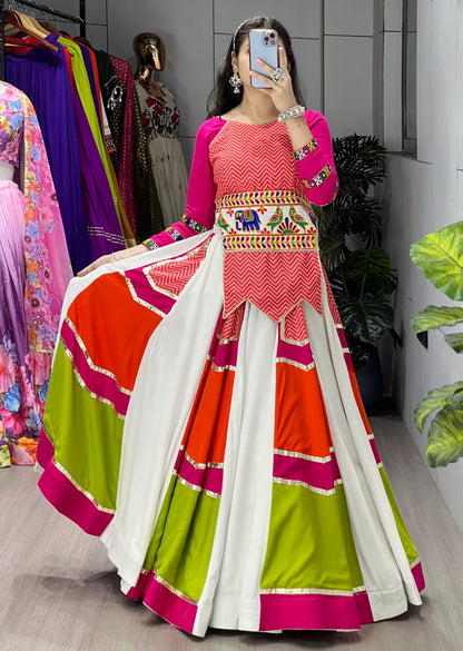 RangBhoomi Designer Multicolored Lehenga Set with Elegant Fancy Top – Navratri 2025 Collection