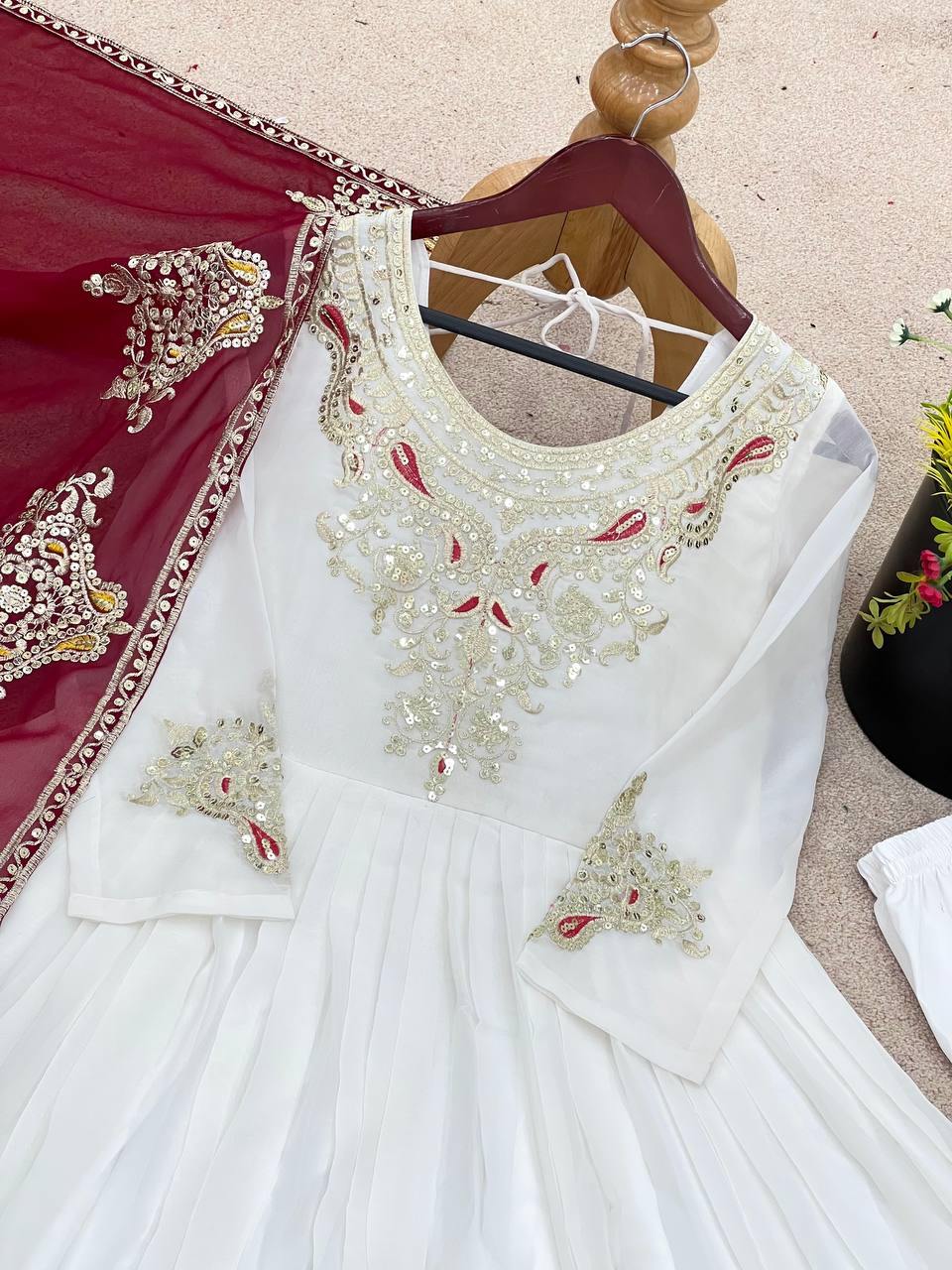Stun at Every Celebration in This Embroidered Party Gown Set