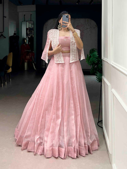 RangBhoomi Wedding Collection 2026 - Elegant Allnen Crush Lehenga Set with Sequins and Thread Embroidery
