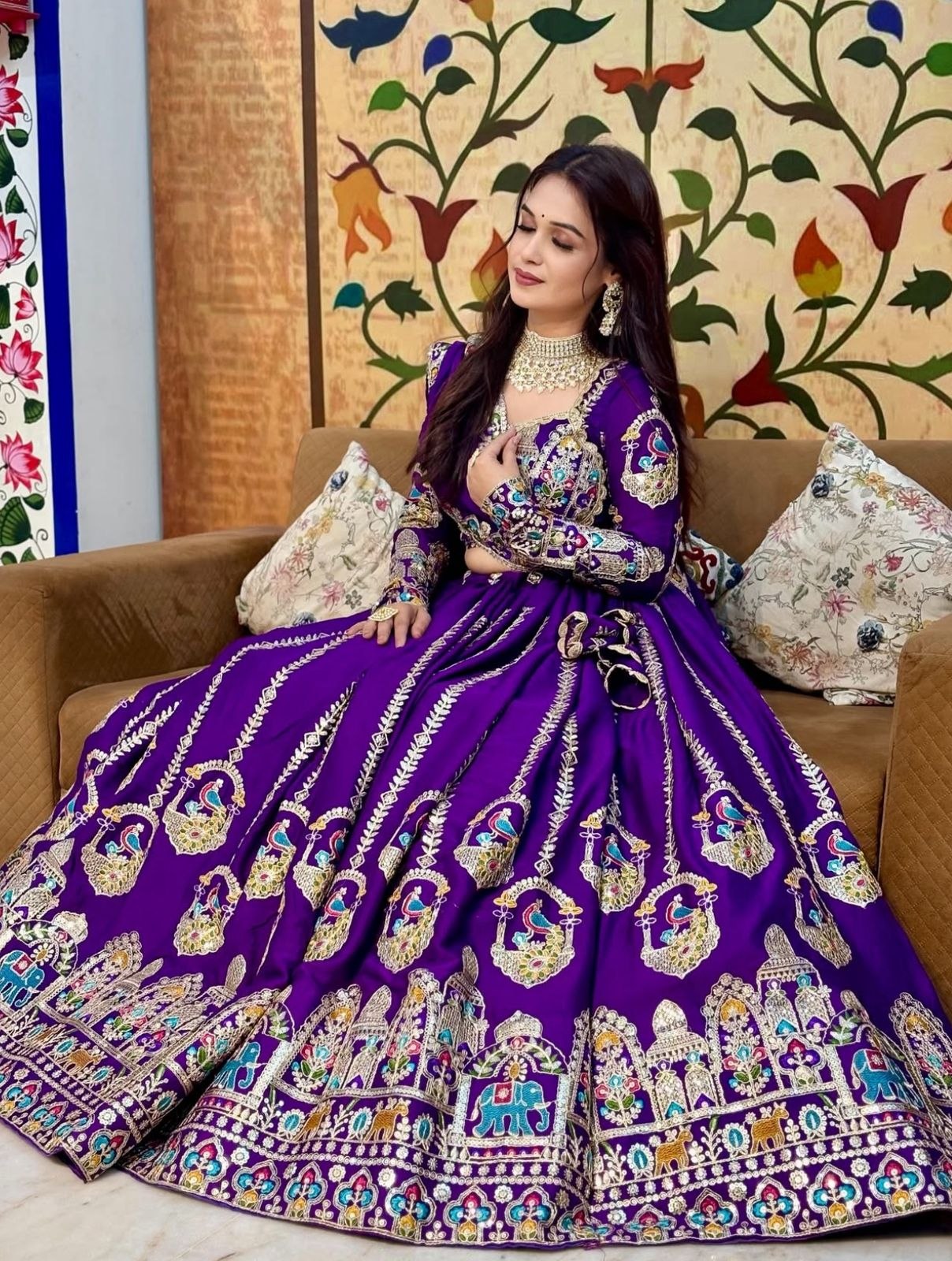 Elegant Festival Lehenga Choli Set with Heavy Embroidery and Sequins
