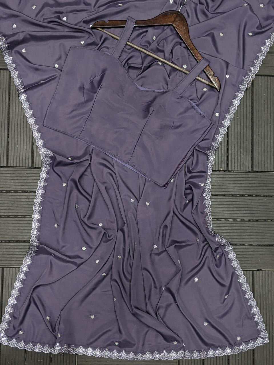 Trending Party Jacket with Saree Featuring Exquisite Embroidery Work