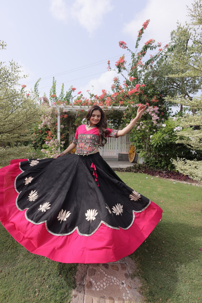 RangBhoomi Navratri Lehenga Choli Collection 2026 — Lotus Mirror Embroidered Set
