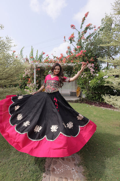 RangBhoomi Navratri Lehenga Choli Collection 2026 — Lotus Mirror Embroidered Set