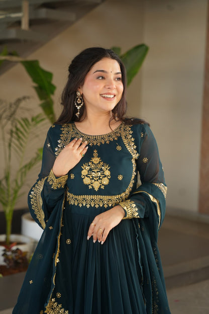 Exquisite Designer Gown with Dupatta – Limited Edition 2025