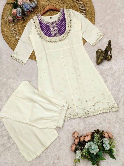 Premium Embroidered Roman Silk Cord Set